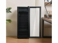 Electrodomésticos De Frío|Mini refrigerador de 128 L, congelador de 8 L + refrigerador de 120 L, 7 niveles de temperatura, LED, R600a, acero inoxidable, (40 x 43,5 x 110 cm)