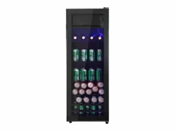 Electrodomésticos De Frío|Mini refrigerador de 128 L, congelador de 8 L + refrigerador de 120 L, 7 niveles de temperatura, LED, R600a, acero inoxidable, (40 x 43,5 x 110 cm)