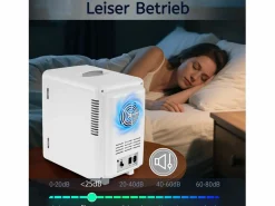 NETTLIFE Mini refrigerador de 6 litros: refrigerador pequeño silencioso de 12 V y 230 V con espejo e iluminación LED. Blanco Online