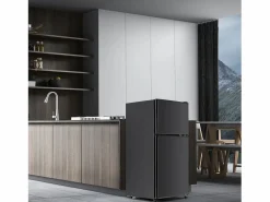 Mininevera de 60 L, congelador de 22 L, frigorífico de 38 L, clase energética E, LED, diseño moderno, color (86,8 x 45,5 x 42,5 cm)^ Outlet