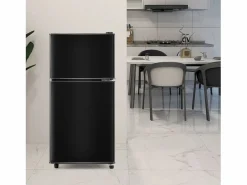 Mininevera de 60 L, congelador de 22 L, frigorífico de 38 L, clase energética E, LED, diseño moderno, color (86,8 x 45,5 x 42,5 cm)^ Outlet