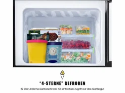 Mininevera de 60 L, congelador de 22 L, frigorífico de 38 L, clase energética E, LED, diseño moderno, color (86,8 x 45,5 x 42,5 cm)^ Outlet