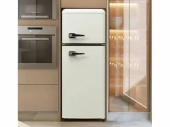 Mininevera retro, 92 L en total, congelador de 28 L, frigorífico de 64 L, clase energética D, LED, diseño retro, (105,5 x 41 x 45,5 cm)^ Outlet