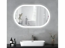 Mirror de baño LED Light 50x70cm, 3 temperaturas de color Montaje de pared, espejo multifunción inteligente^DripeX Outlet