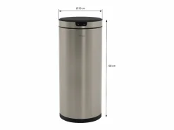 ML-DESIGN Cubo De Basura Para Cocina|Cubo de basura inteligente con sensor de movimiento 40L papelera redonda con apertura y cierre automática de acero con pantalla LED