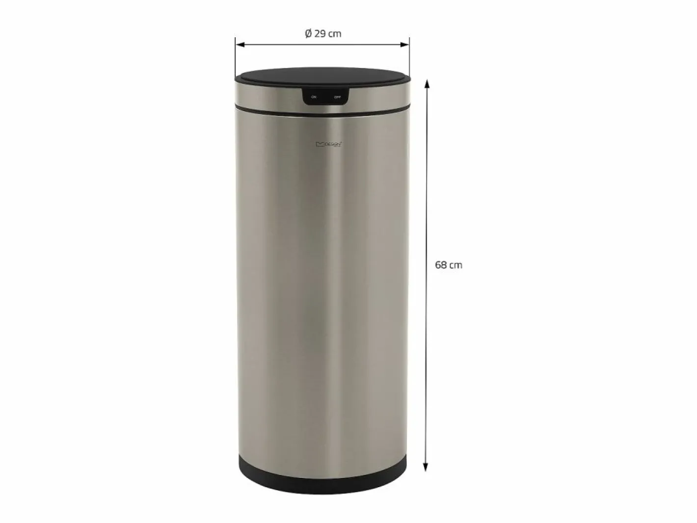ML-DESIGN Cubo De Basura Para Cocina|Cubo de basura inteligente con sensor de movimiento 40L papelera redonda con apertura y cierre automática de acero con pantalla LED