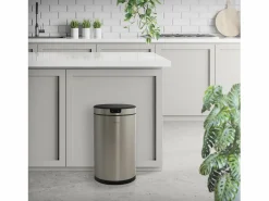 ML-DESIGN Cubo De Basura Para Cocina|Cubo de basura inteligente con sensor de movimiento 30L papelera redonda con apertura y cierre automática de acero con pantalla LED