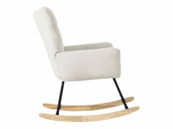 ML-DESIGN Mecedora , con Funda de Tejido, Estructura de Acero para Dormir Beige Hot
