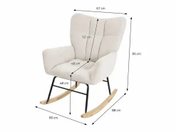 ML-DESIGN Mecedora , con Funda de Tejido, Estructura de Acero para Dormir Beige Hot
