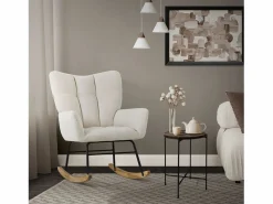ML-DESIGN Mecedora , con Funda de Tejido, Estructura de Acero para Dormir Beige Hot