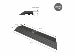 Perfil angular de wpc antracita esquina derecha 38x2x7,5 cm borde de remate para baldosas con sistema clic aspecto madera para terraza^ML-DESIGN Clearance