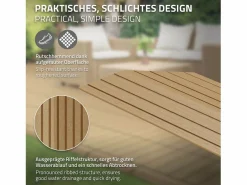 ML-DESIGN Terraza|Perfil angular de wpc marrón teca esquina izquierda 38x2x7,5 cm borde de remate para baldosas con sistema clic aspecto madera para terraza