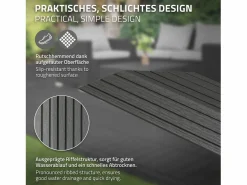 ML-DESIGN Perfil angular de wpc antracita esquina izquierda 38x2x7,5 cm borde de remate para baldosas con sistema clic aspecto madera para terraza Gris antracita Discount