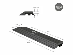 ML-DESIGN Perfil angular de wpc antracita esquina izquierda 38x2x7,5 cm borde de remate para baldosas con sistema clic aspecto madera para terraza Gris antracita Discount