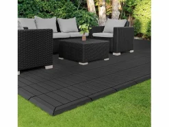 ML-DESIGN Perfil angular de wpc antracita esquina izquierda 38x2x7,5 cm borde de remate para baldosas con sistema clic aspecto madera para terraza Gris antracita Discount
