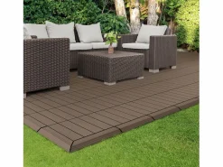 Perfil recto de wpc marrón oscuro 38x2x7,5 cm borde de remate para baldosas con sistema de clic aspecto madera para terraza, piscina o patio^ML-DESIGN Outlet