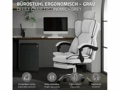 Silla de oficina ergonómica, claro, regulable en altura con respaldo alto^ML-DESIGN New