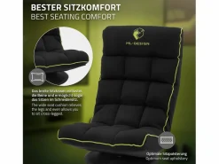 Sofá gaming ergonómico, negro-, sillón gamer de ordenador, videojuegos asiento gamer de suelo giratorio 360° y ajustable^ML-DESIGN Sale