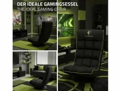 Sofá gaming ergonómico, negro-, sillón gamer de ordenador, videojuegos asiento gamer de suelo giratorio 360° y ajustable^ML-DESIGN Sale