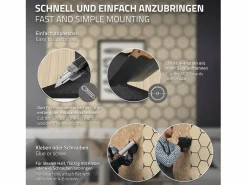 ML-Design 2x Paneles acústicos hexagonales de pared MDF color roble 66,5x81x2cm 1 m² tratamiento de insonorización absorbente de ruido para set up Color natural claro Discount