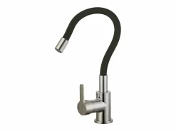 Essebagno Mémory mezclador para fregadero estilo acero inoxidable con manguera flexible con memoria de forma Bronce