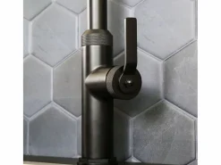 Essebagno Molette Mezclador de fregadero con teleducha extraíble en mate Negro Hot