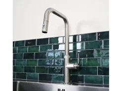 Essebagno Grifo De Cocina|Molette Mezclador de fregadero con teleducha extraíble en acero inoxidable