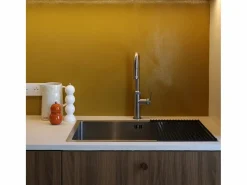 Essebagno Grifo De Cocina|Molette Mezclador de fregadero con teleducha extraíble en acero inoxidable