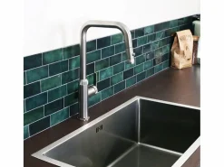 Essebagno Grifo De Cocina|Molette Mezclador de fregadero con teleducha extraíble en acero inoxidable