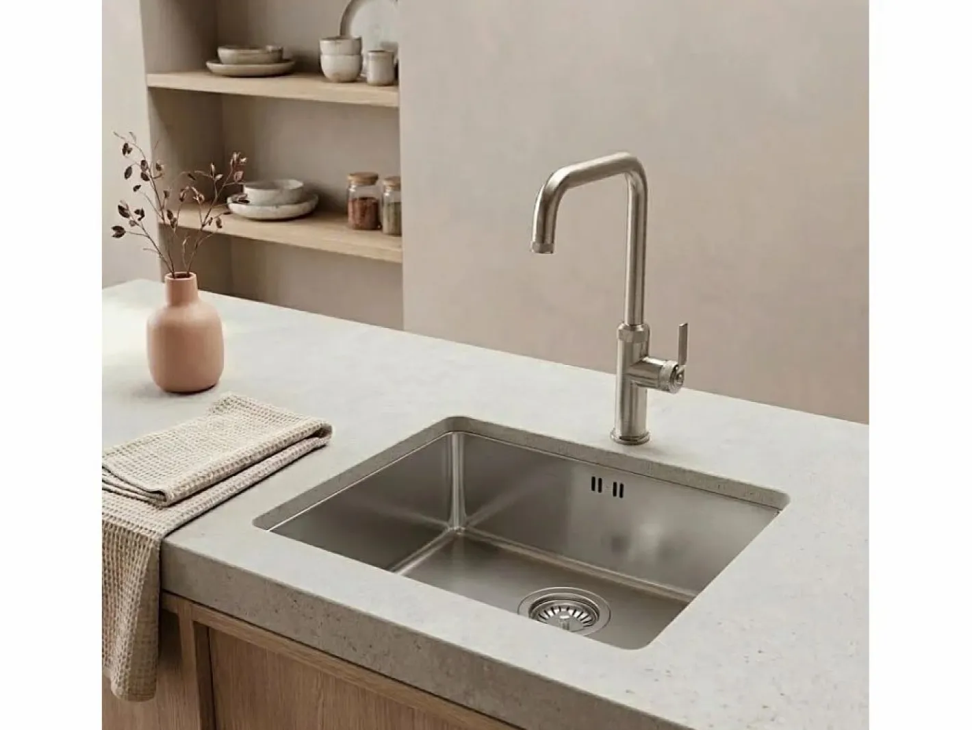 Molette Mezclador de fregadero de acero inoxidable^Essebagno