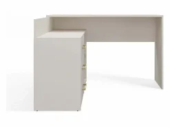 TOPESHOP Mesa De Ordenador|MOLINE - Escritorio esquinero con almacenaje - 3 cajones + 2 estantes - 120x50x76 cm - Escritorio para ordenador