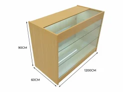 Mostrador Comercial con Luz LED K1200 120x60x90cm – en color Arce^Monstershop Outlet