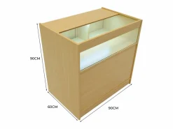 Monstershop Escritorio Secreter|Mostrador Comercial con Luz LED B900 90x60x90cm – Color Arce