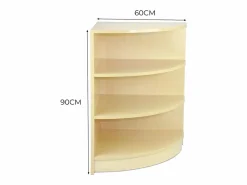 Monstershop Escritorio Secreter|Mostrador Comercial Esquinero Curvo LM60 60x60x90cm – color Arce