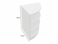 Monstershop Escritorio Secreter|Mostrador Comercial Esquinero Curvo LM60 60x60x90cm –