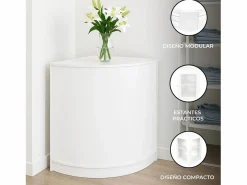 Monstershop Mostrador Comercial Esquinero Curvo CM60 60x60x90cm – Blanco New