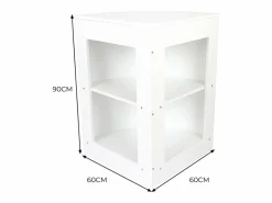 Monstershop Mostrador Comercial Esquinero Curvo CM60 60x60x90cm – Blanco New