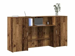 Clicnbuy Mostrador de recepción madera vieja 200x50x103,5 cm Marru00f3n Clearance