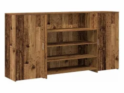Mostrador de recepción madera vieja 200x50x103,5cm madera de ingeniería^