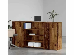Mostrador de recepción madera vieja 200x50x103,5cm madera de ingeniería^