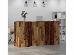 Mostrador de recepción madera vieja 200x50x103,5cm madera de ingeniería^
