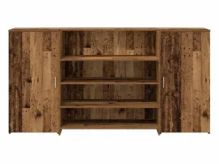 Mostrador de recepción madera vieja 200x50x103,5cm madera de ingeniería^