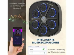 Máquina de Boxeo con Música, Bluetooth, LED, Montaje en Pared, para Adultos, Negra (41,8 x 44,6 x 7,5 cm) Negro Discount