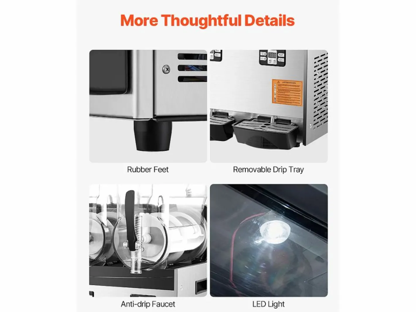 Máquina de Granizado Comercial SucceBuy 12 Lx3, Máquina de Bebidas Frías con Triple Depósito, Acero Inoxidable para la Casa, la Fiesta, el Café^ Clearance