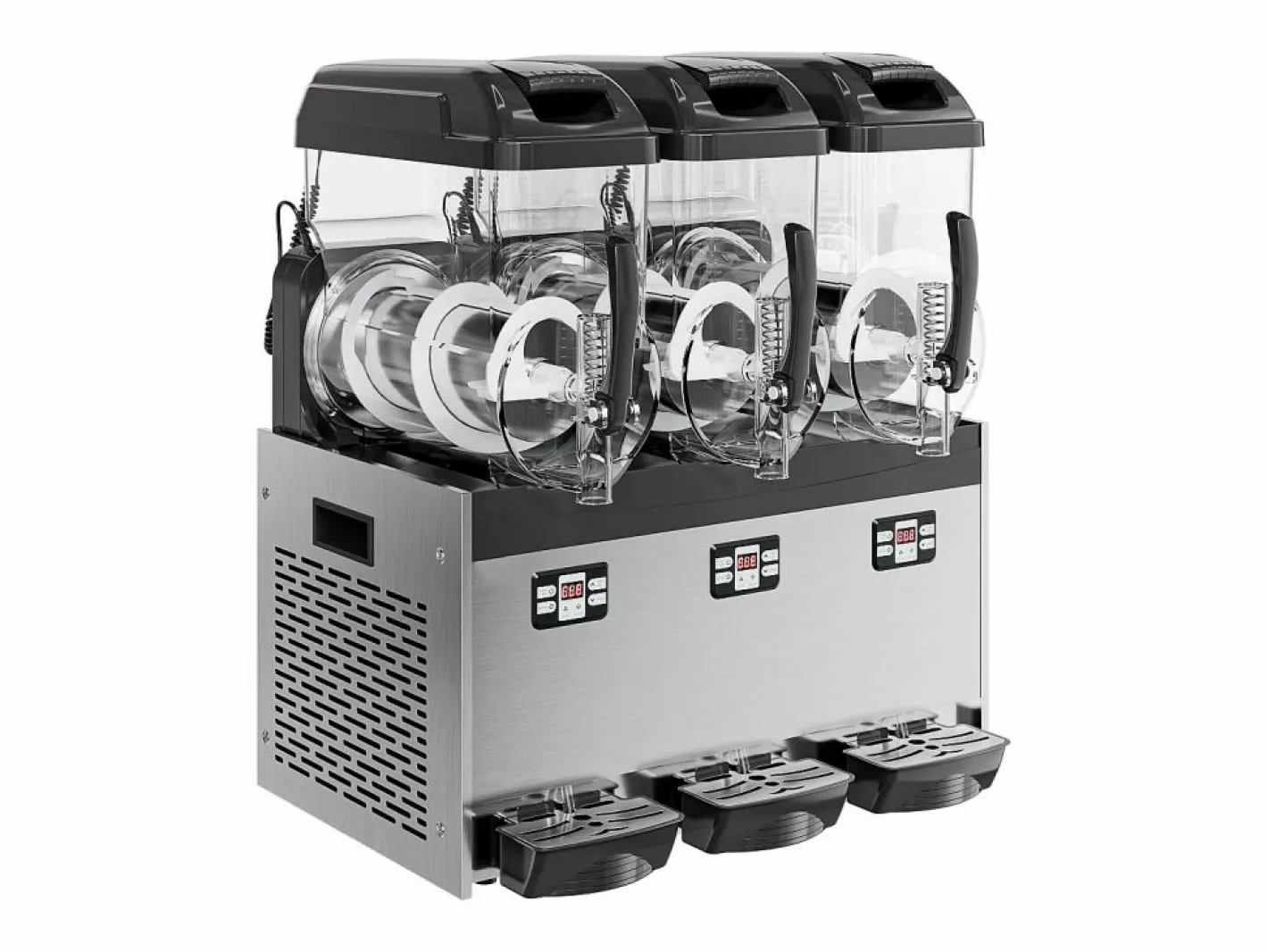 Máquina de Granizado Comercial SucceBuy 12 Lx3, Máquina de Bebidas Frías con Triple Depósito, Acero Inoxidable para la Casa, la Fiesta, el Café^ Clearance