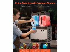 Máquina de Granizado Comercial SucceBuy 2 x 12L, Máquina de Smoothie y Margarita, para Supermercados, Cafeterías, Restaurantes y Bares^ New