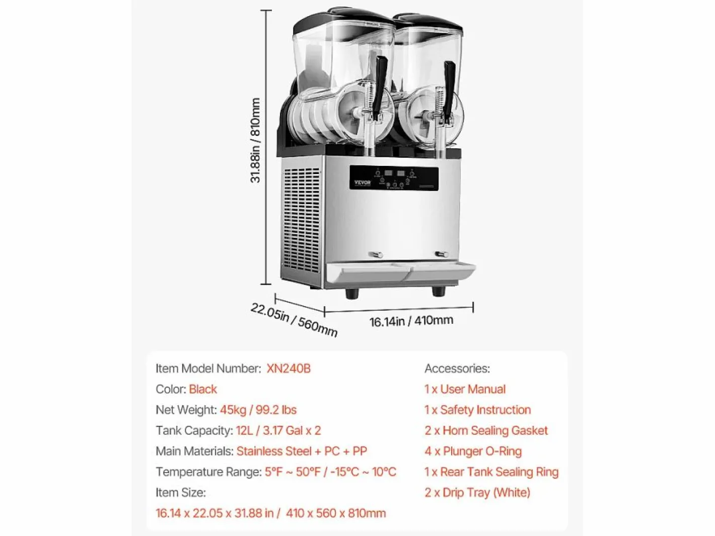 Máquina de Granizado Comercial SucceBuy 12 Lx2, Máquina de Smoothie Margarita, Acero Inoxidable, para la Casa, la Fiesta, el Café, el Bar^ Sale