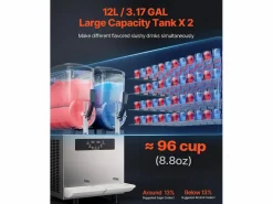 Máquina de Granizado Comercial SucceBuy 12 Lx2, Máquina de Smoothie Margarita, Acero Inoxidable, para la Casa, la Fiesta, el Café, el Bar^ Sale