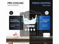 Máquina de Helado Blando SucceBuy, 22-30 L/H, 2200 W, Máquina de Helado Italiano Comercial Tolva 2x6 L Plateado Sale