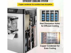 Pequeño Electrodoméstico|Máquina de Helado Duro Comercial SucceBuy, 16-20 L Británicas/Hora, Acero Inoxidable